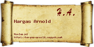 Hargas Arnold névjegykártya