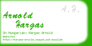 arnold hargas business card